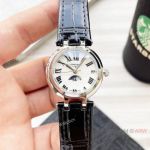 Copy Longines PrimaLuna Moonphase 30.5mm watches Black Leather Strap